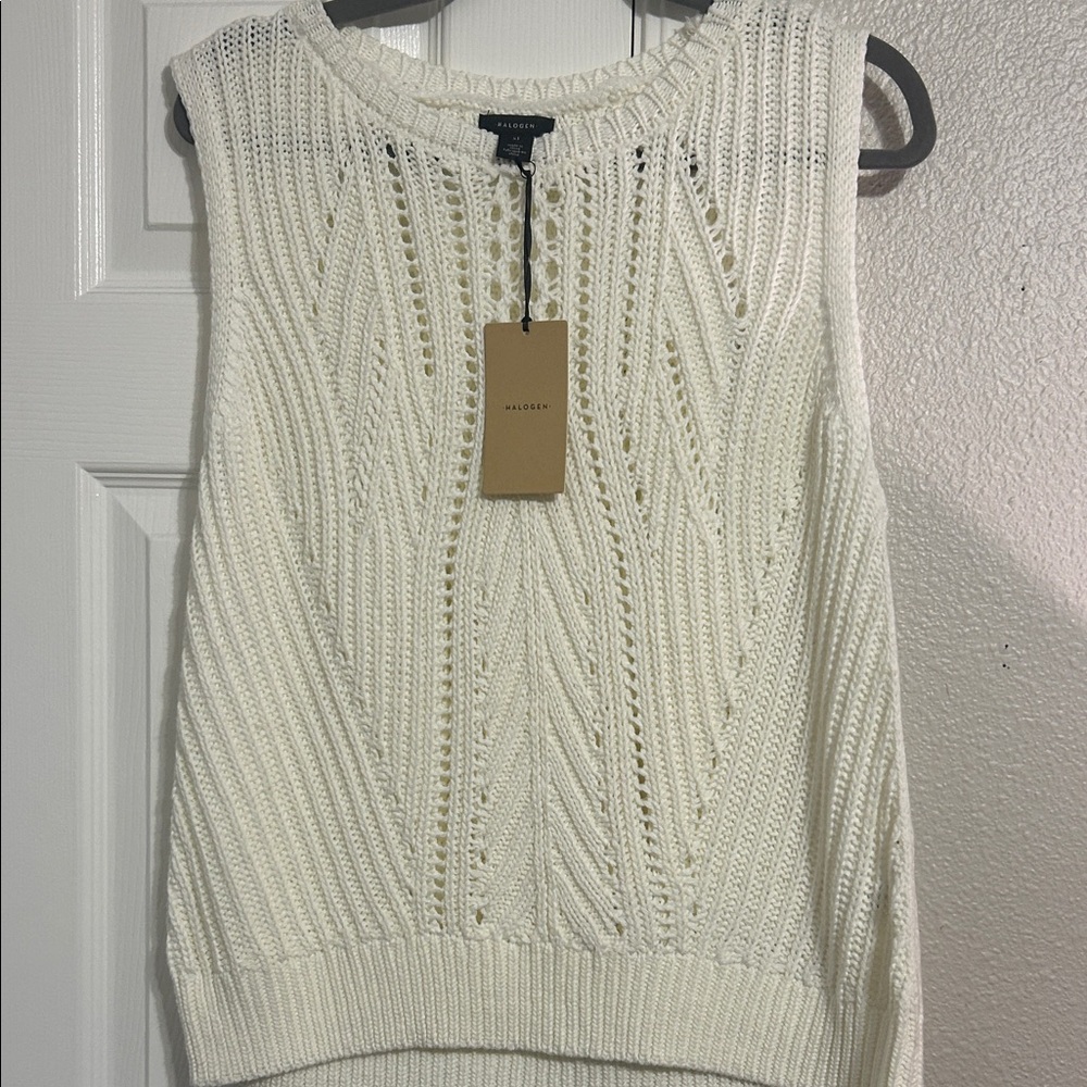 Halogen Ivory Knit Tank Top